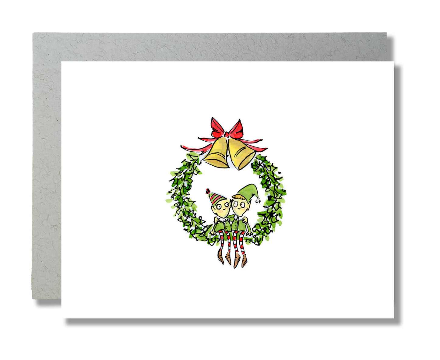 Winter - Holiday - Christmas - Elves in a Wreath