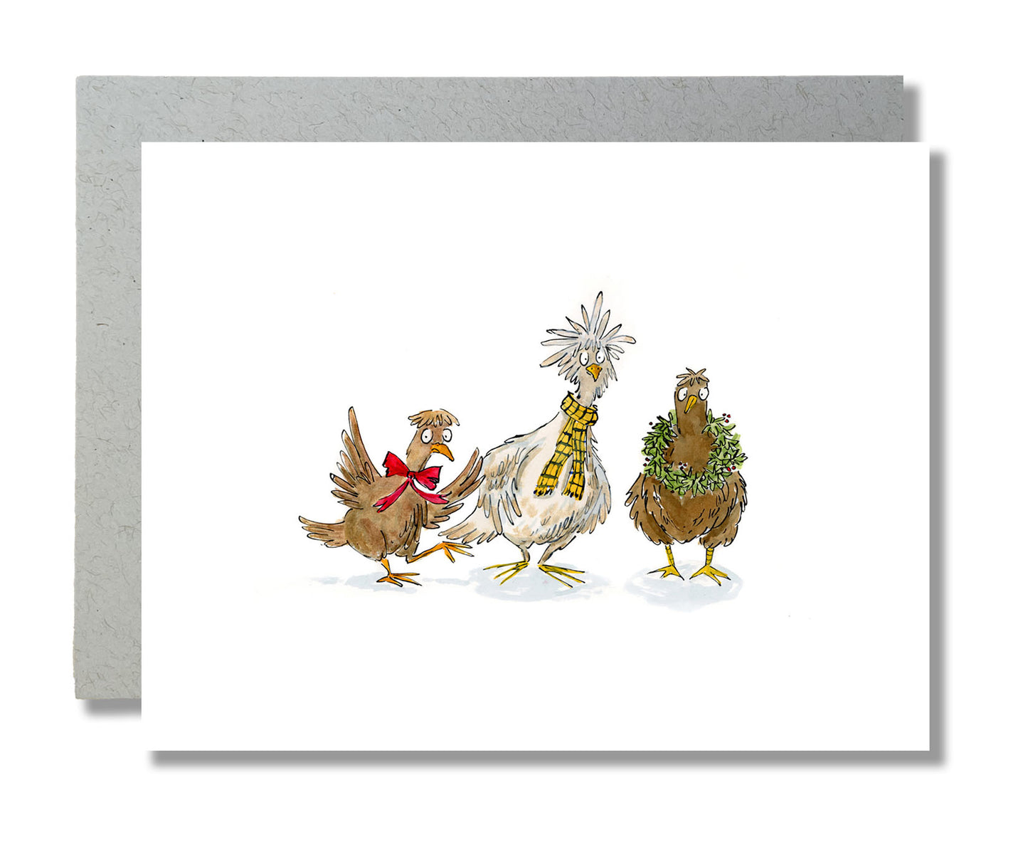 Winter - Holiday - Christmas - Trio of Chickens
