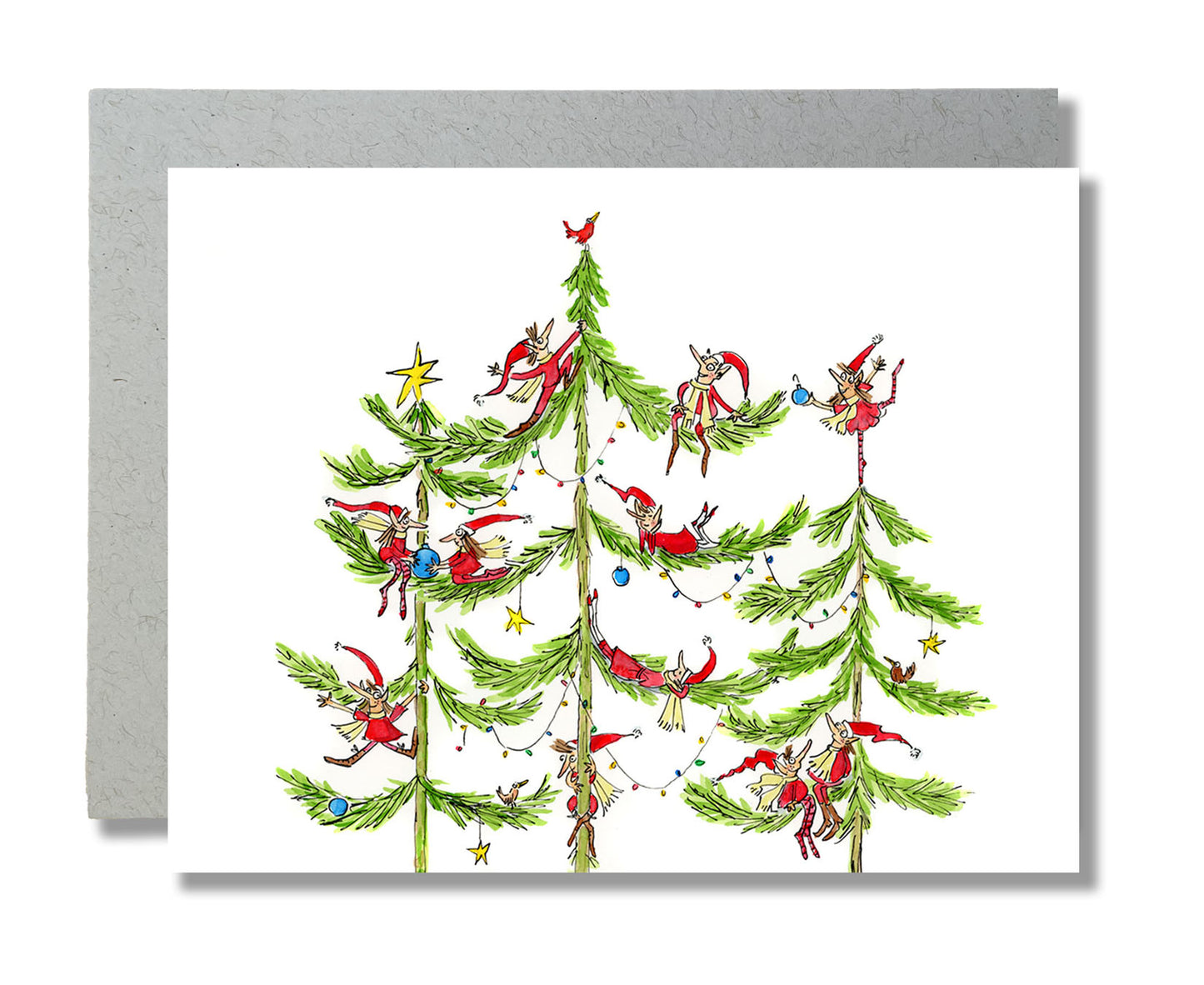 Winter - Holiday - Christmas - Teeny Tiny Elves in Trees