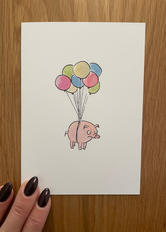 Any Occasion Card - Flying Pig